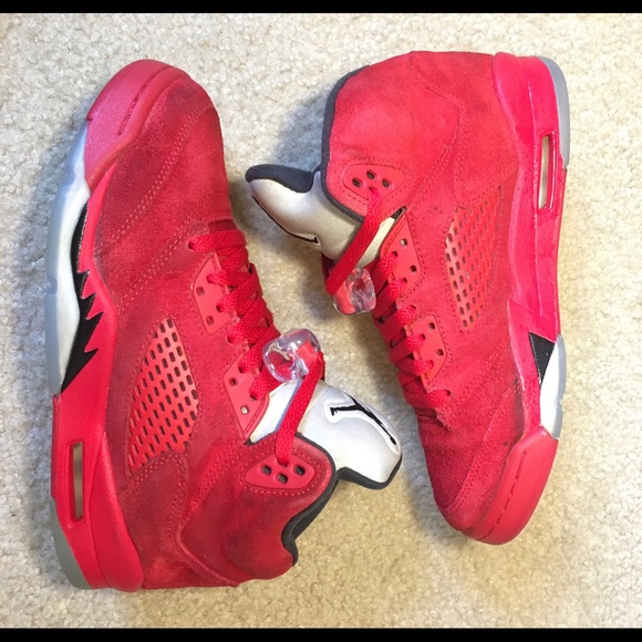 Jordan 5 Retro Red Suede - Picture 3 of 4
